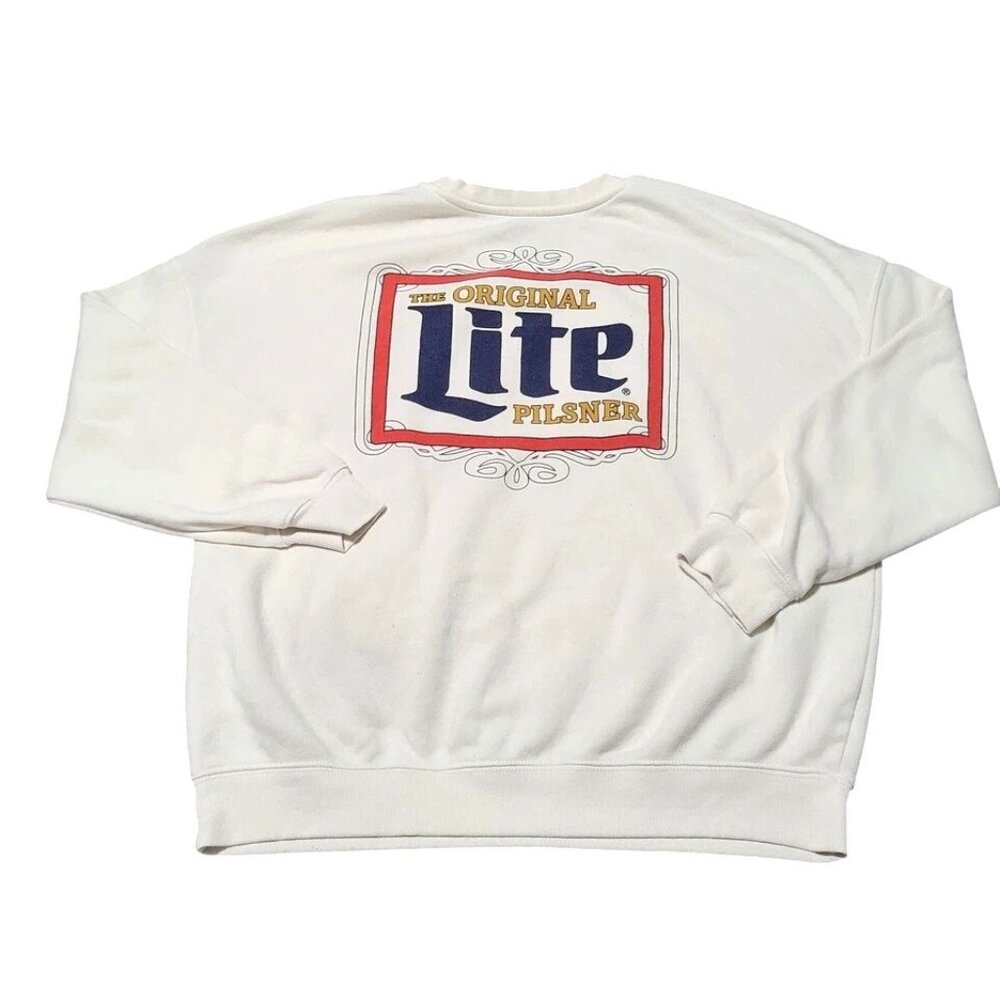 Miller Lite Women's XXL Cozy Sweater Shirt Licenced Graphic Pullover Sweatshirt